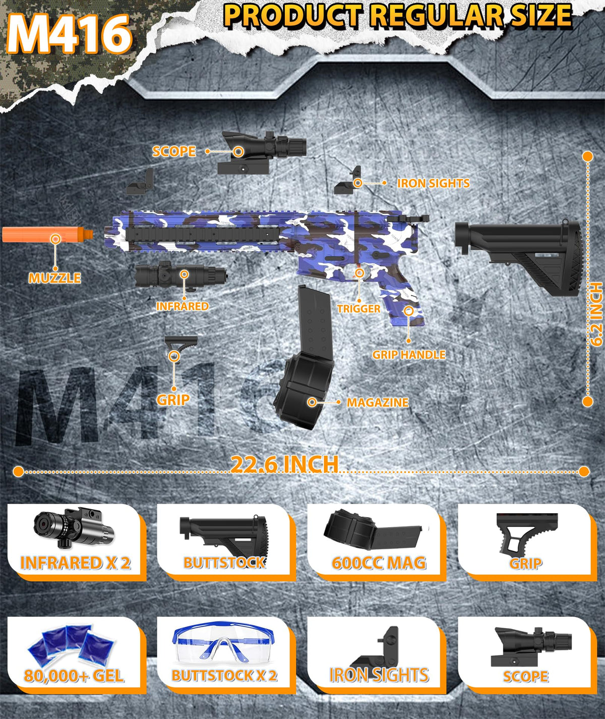 LAN ZHANG GUI gel balls hopper capacity display shows large ammo count