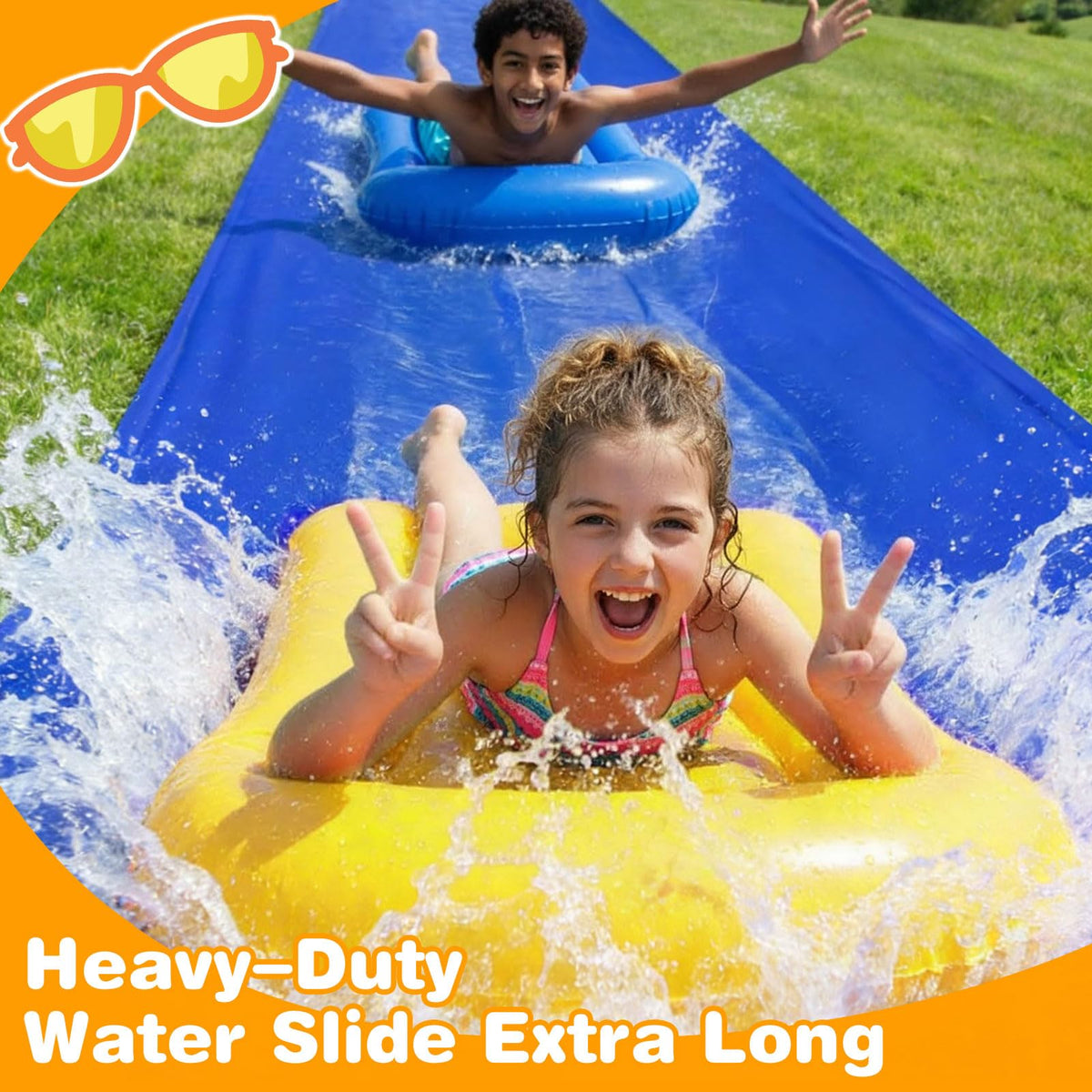 Lanathel water slide in a backyard party setting for family fun.