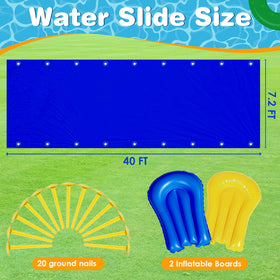 Lanathel water slide with two inflatable boards, ideal for kids and adults.