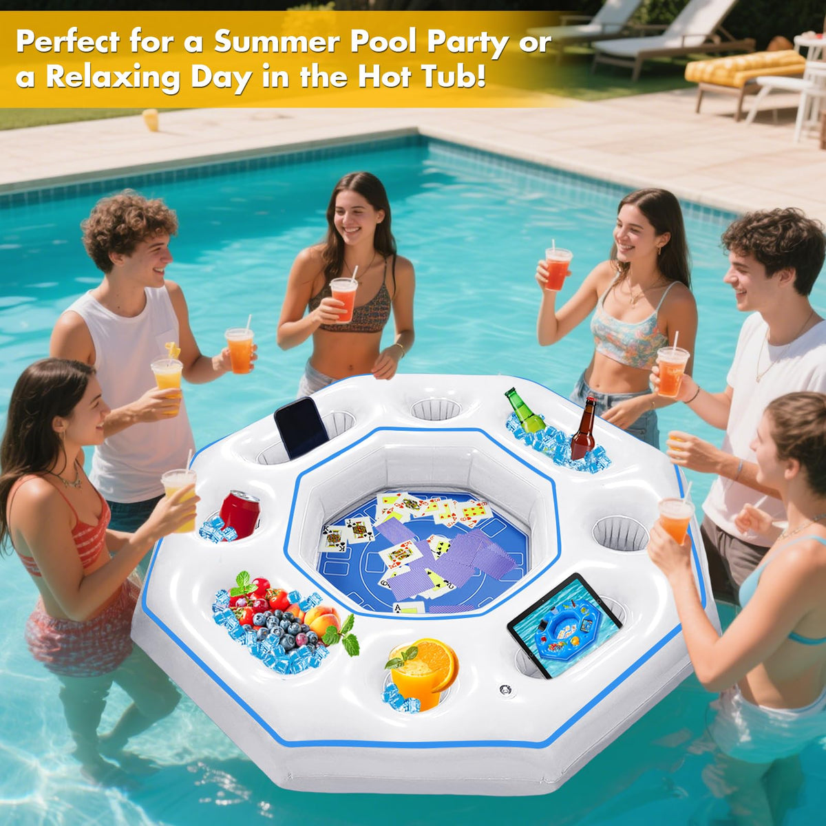 Lanathel waterproof table ready for hot tub or beach adventures
