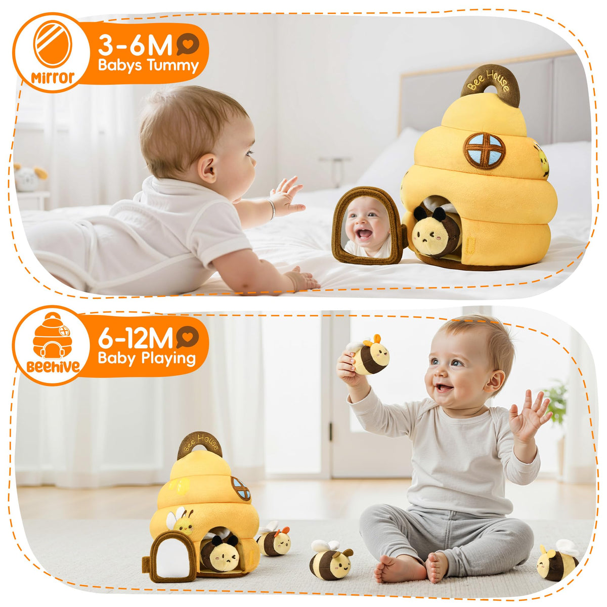 Lanbeby yellow bee contains music box for gentle sound play