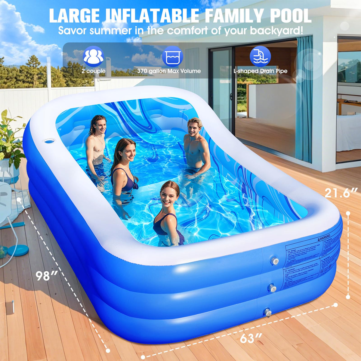 LanBlu starry sky pattern pool design adds visual appeal for outdoor lounging