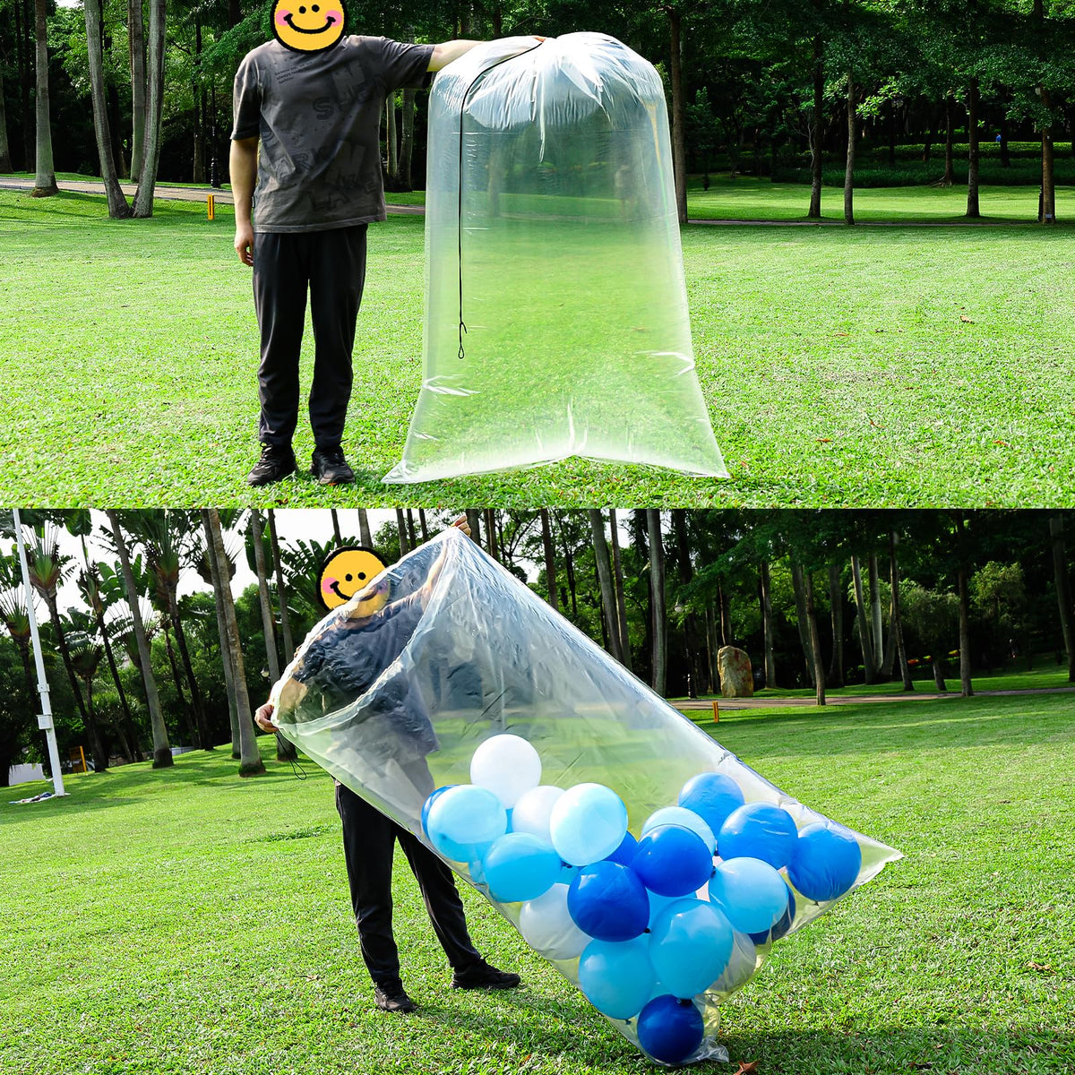 Lanboon large balloon bags showing drawstring closure for quick sealing