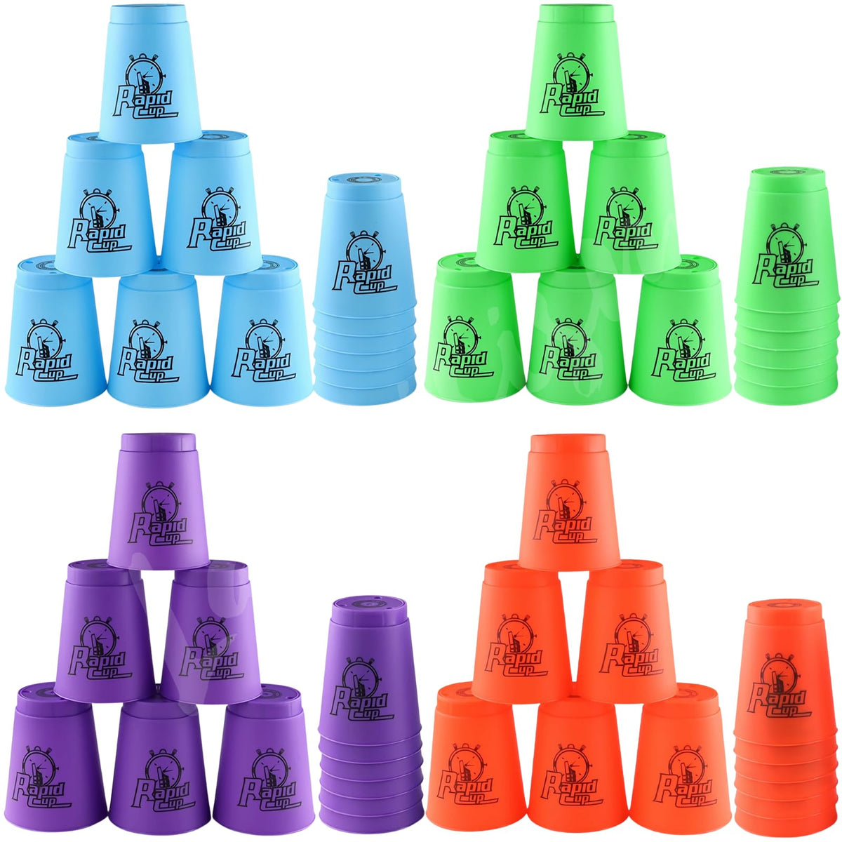 Lancisism 48pcs quick stacking cups set for family fun and practice