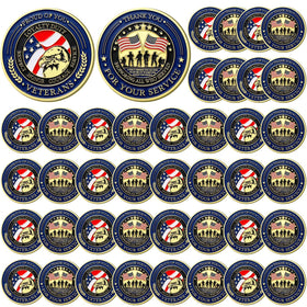 Landical 40-piece military coins collection displayed for memorabilia and display