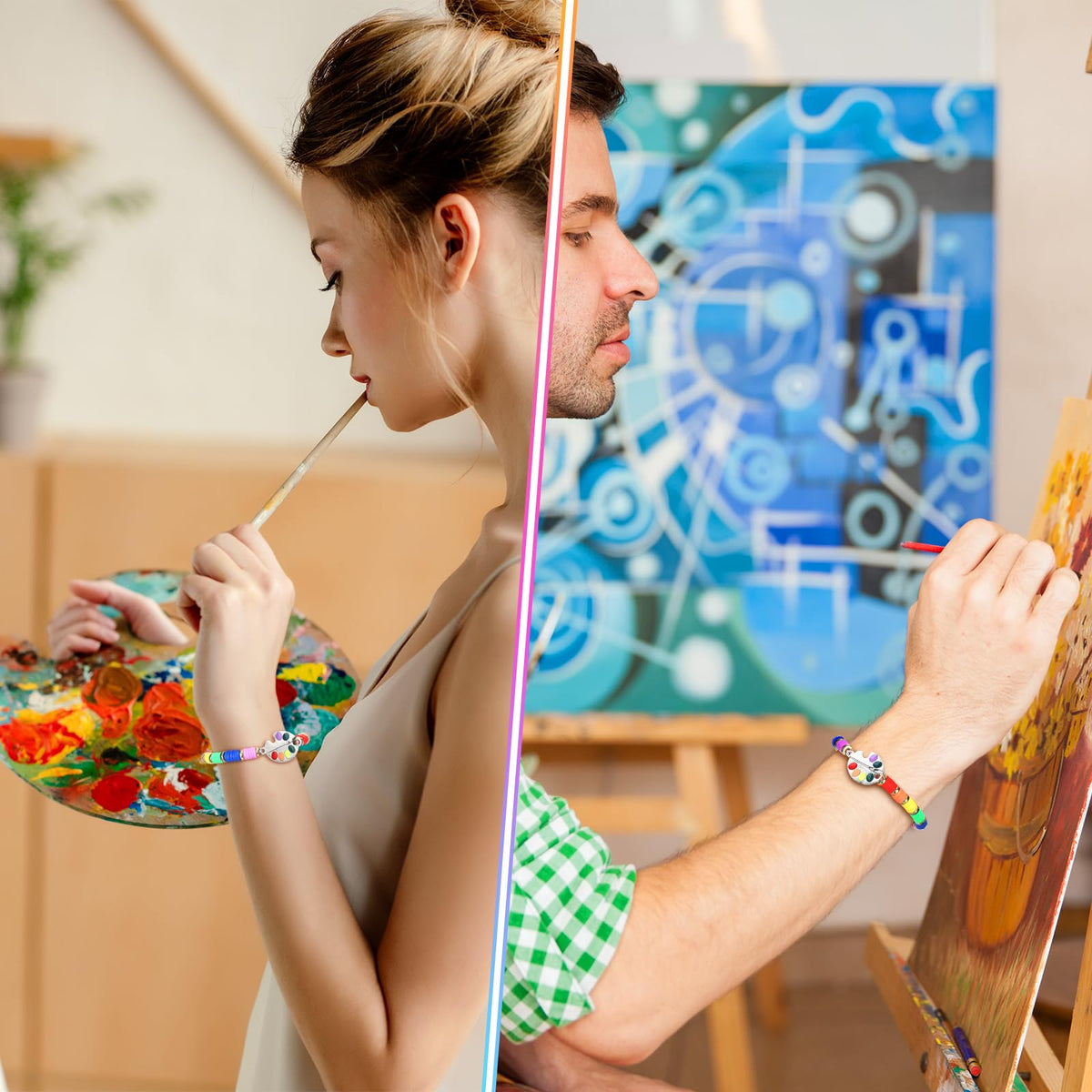 Landical art painting bracelets packed 24 pieces, perfect as party favors.
