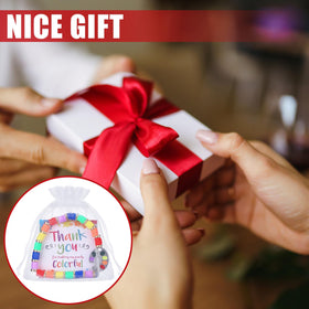 Landical art party favors display showing colorful bracelets for celebrations.