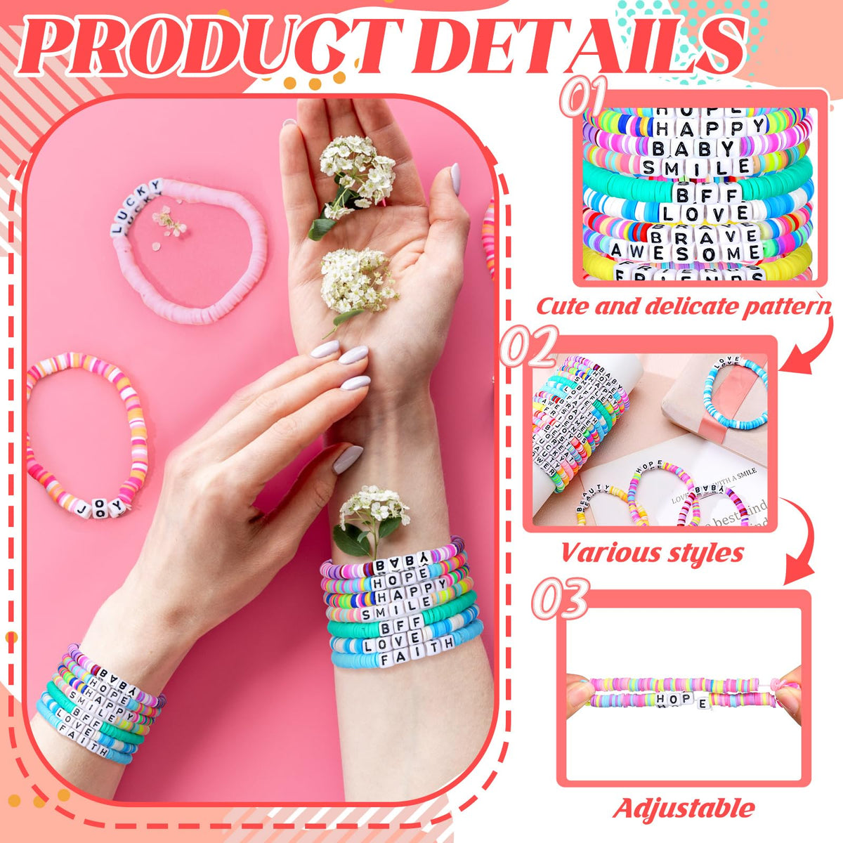 Landical rainbow-themed bracelet closeup highlights vacation-ready style.
