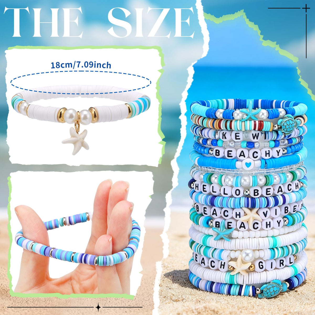 Landical blue turtle-shell bracelet detail highlighting lightweight comfort for daily wear.