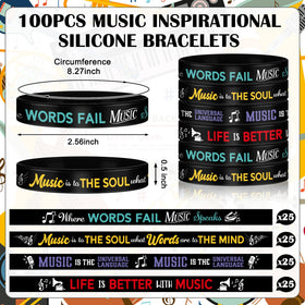 Landical bracelets with quotes and piano notes for motivational music moments