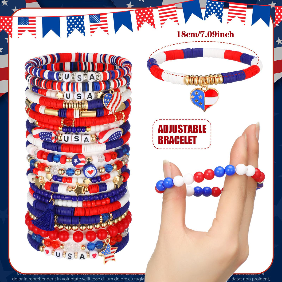 Landical Independence Day jewelry adds patriotic accents to holiday outfits.