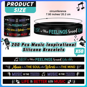 Landical silicone bracelets with quotes and piano notes—perfect gift for music teachers and students.