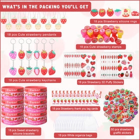 Landical strawberry pendant keychain close-up highlights a cute keepsake