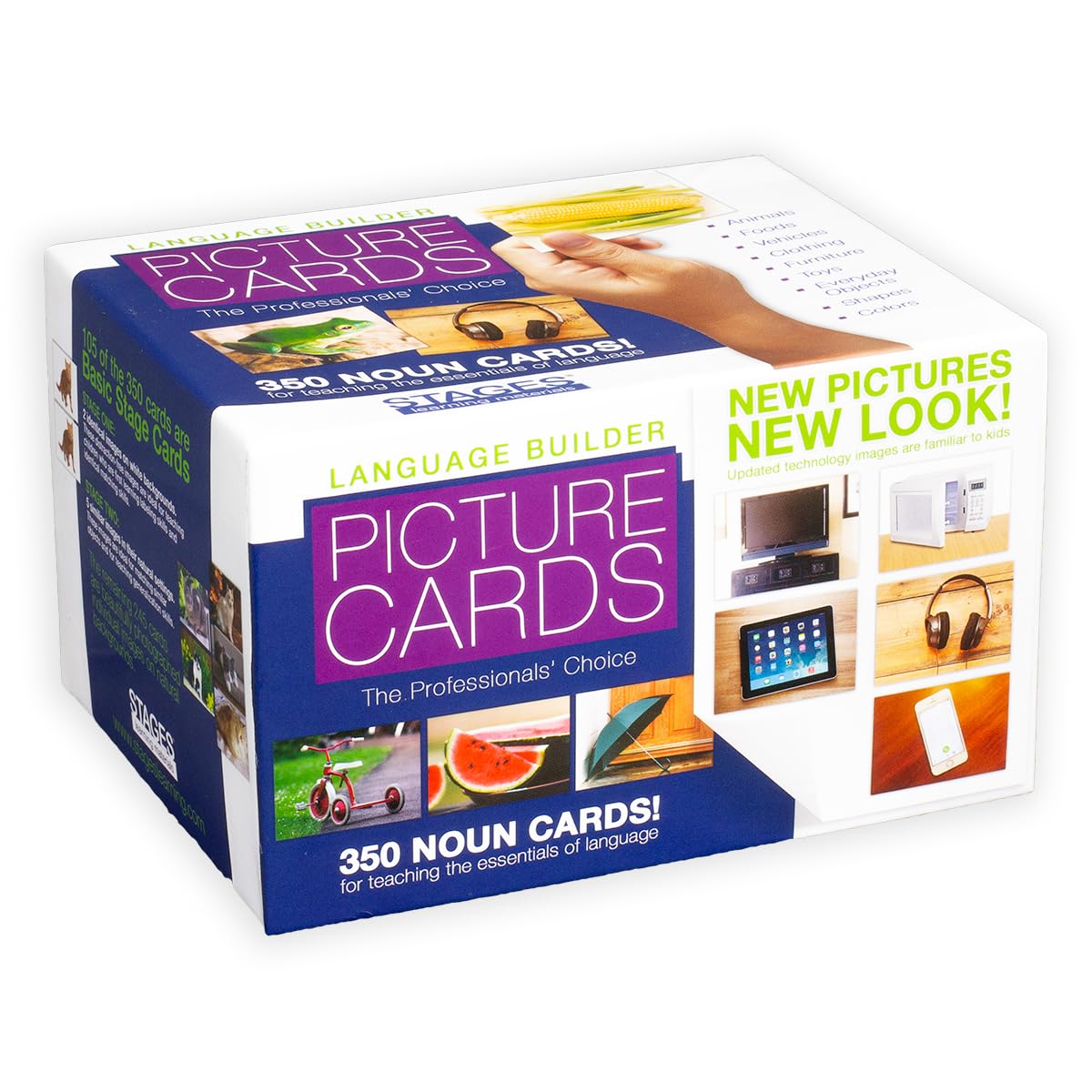 Lang-O-Learn Stages Apple card supports receptive labeling and everyday language practice.