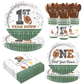 LANGASQUE football plates 9-inch for sturdy birthday party servings.