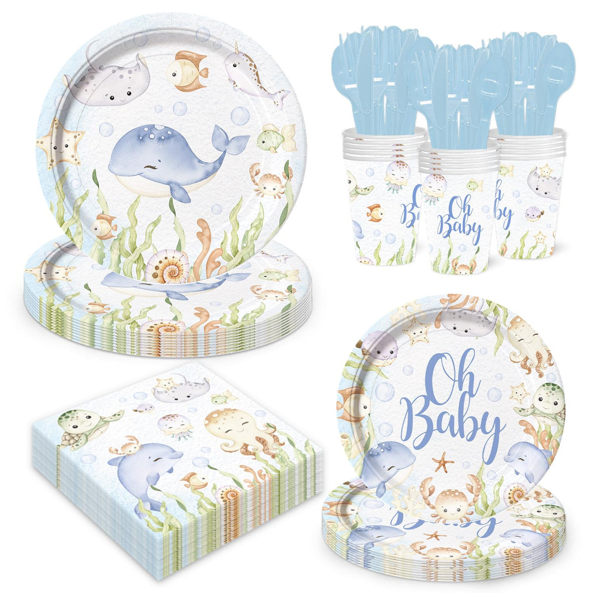 LANGASQUE under-the-sea dinner plates—sturdy, safe tableware for babies