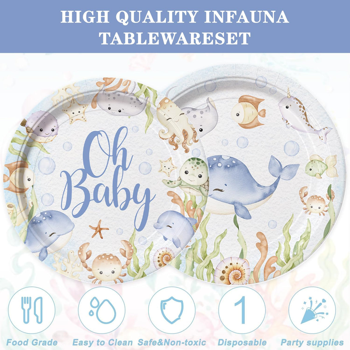 LANGASQUE under-the-sea napkins—soft and absorbent for mealtime messes