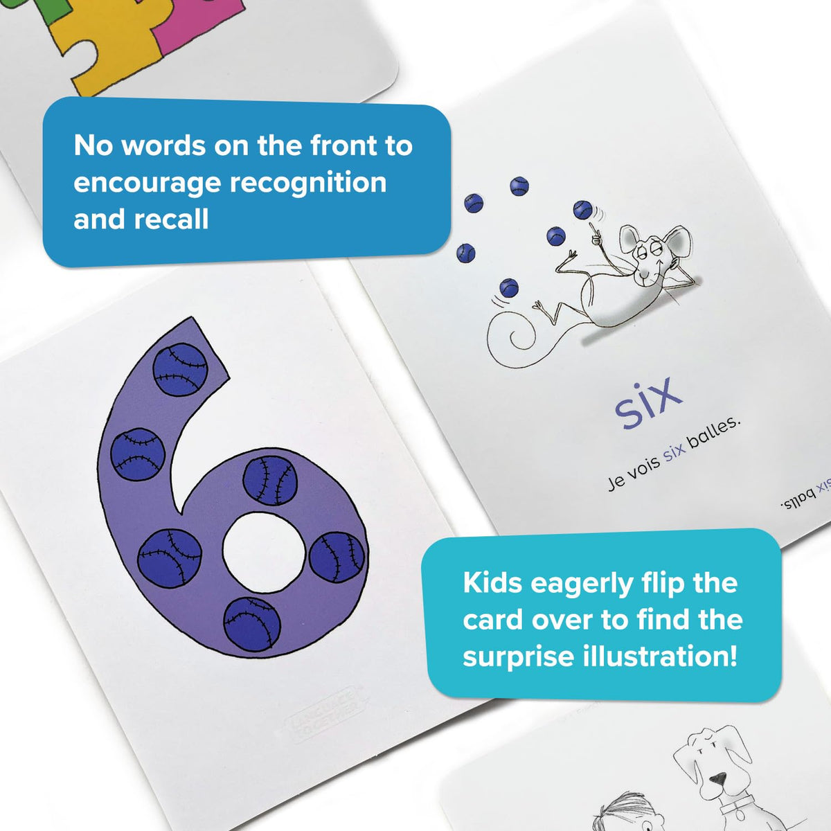 Language Together French flash cards family visuals to support conversations.