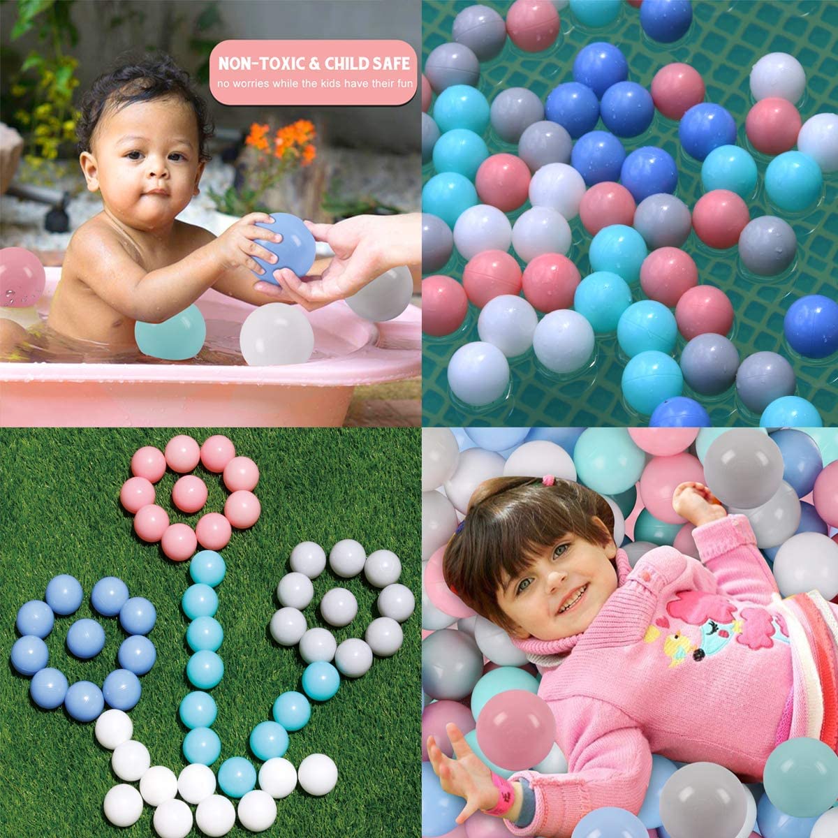 LANGXUN baby/kiddie pool ball toys for water play and learning.