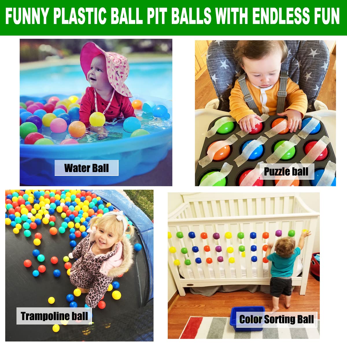 LangXUN kiddie pool filled with balls for water play and bath time.