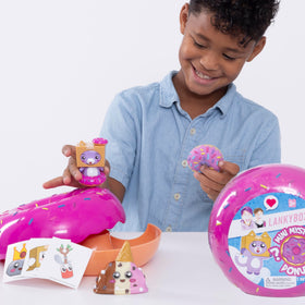 LankyBox Mini Mystery Donut squishy close-up emphasizes tactile fun.