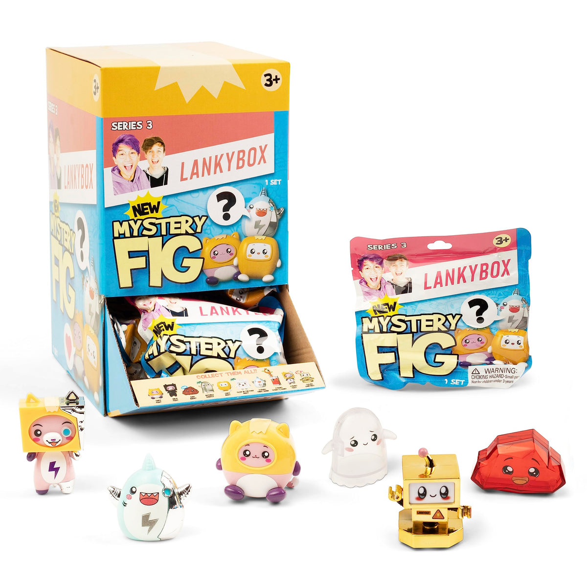LankyBox Mini Mystery Figures Series 3 glow-in-the-dark edition for nighttime display.