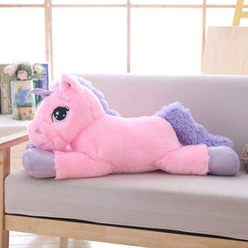 Lanmore 24in unicorn plush in white and pink for cozy hugs