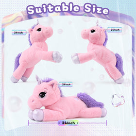 Lanmore unicorn with embroidered eyes for safe play
