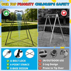 Lanmun heavy-duty x-frame assembly ensures sturdy setup for kids