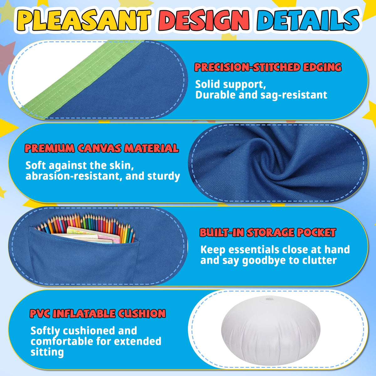 Lanmun sensory pod seat inflated for comfortable, calming seating