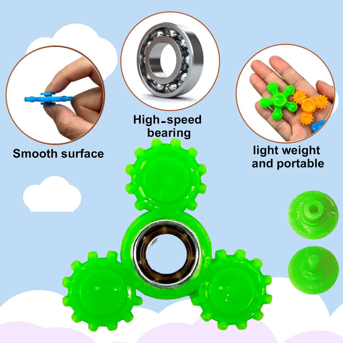LANQKUISZ fingertip spinner shown in hand for stress relief.