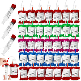 Lansian Halloween blood bag 300ml ready for party drinks, spill-free serving