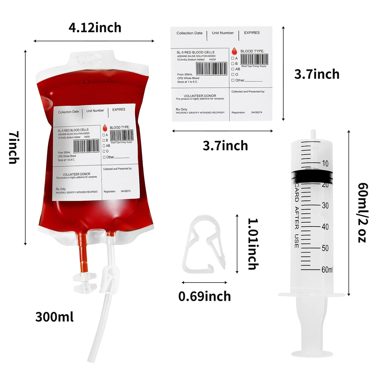 Lansian leak-proof clip and cap on blood bag for secure sealing