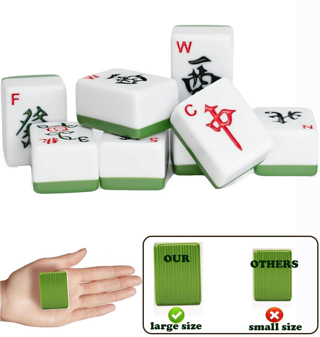 LANYOTA Mahjong tiles with Arabic numerals for quick reading.