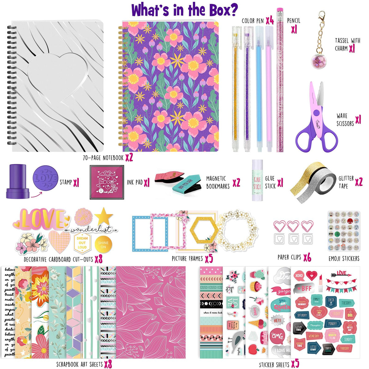 LAOESE journal kit accessories showcasing 150+ pieces to boost creativity.