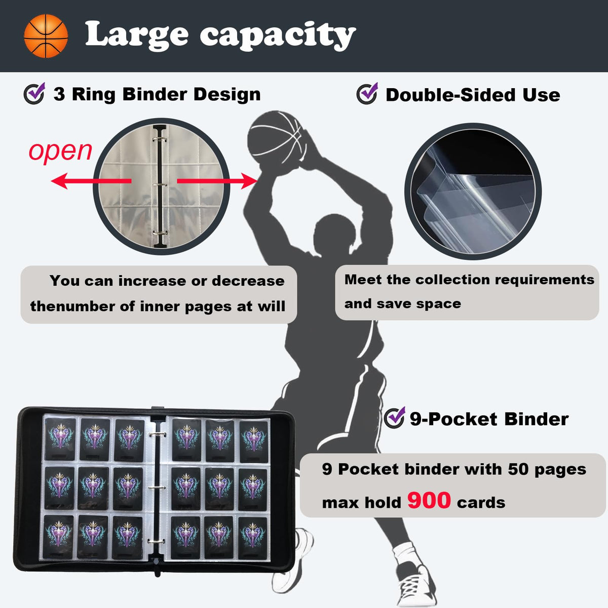 Compatible with basketball, MTG, football, and baseball cards for versatile use.