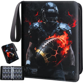 LaoJiang football card binder front cover in durable PU leather for protection