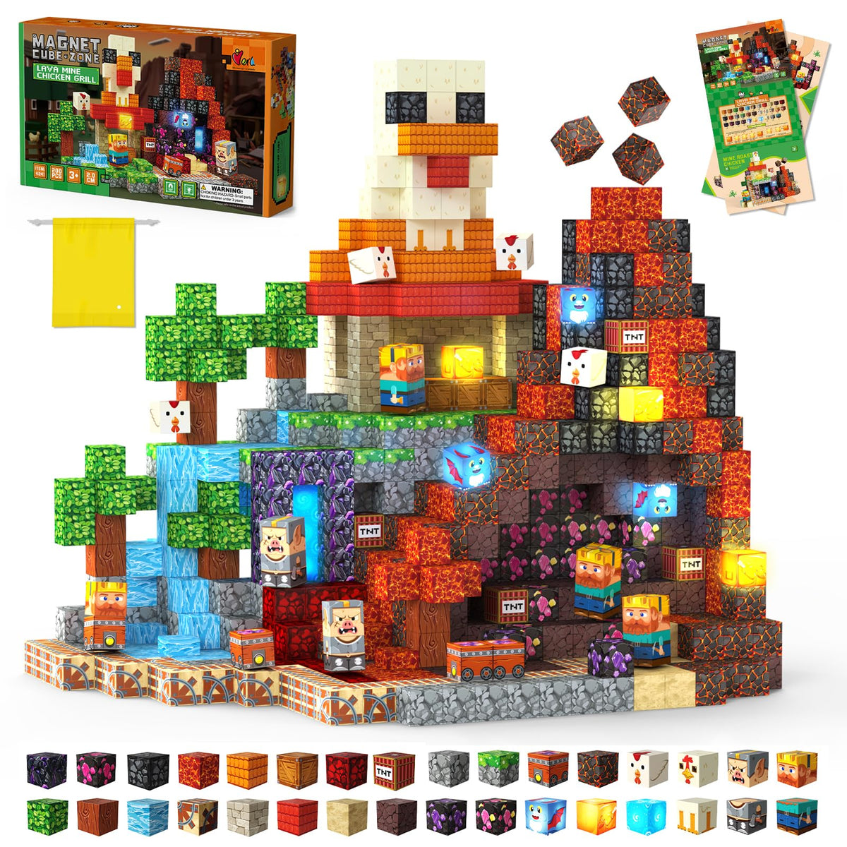 Laoren 200pcs magnetic building blocks in action, inspiring creative play and fine motor development.