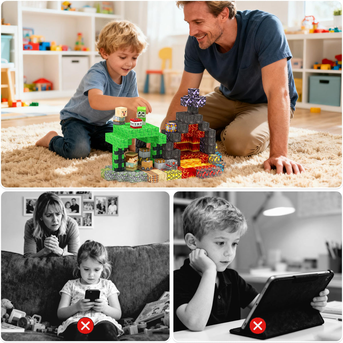 Laoren magnetic building blocks safe durable design for worry-free, long-lasting play.