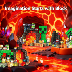 Laoren magnetic building blocks volcano adventure enables creative problem solving and storytelling.