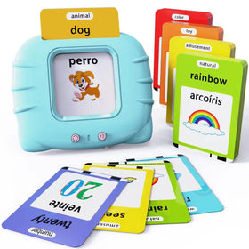 Lapare audible flash cards front view promotes bilingual vocabulary.