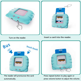 Lapare Flash Cards paired with the reader support active sight word recognition.