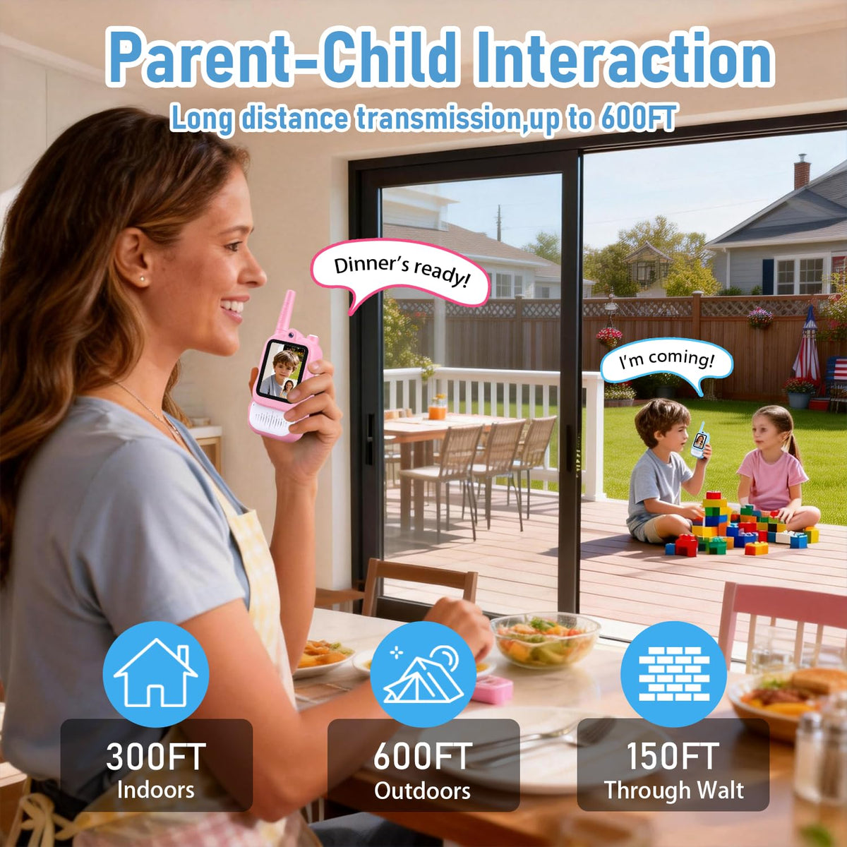Lapare Kids Video Walkie Talkies kid-friendly design ready to use out of the box.