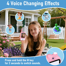 Lapare Kids Video Walkie Talkies long-range up to 1000 ft for outdoor adventures.