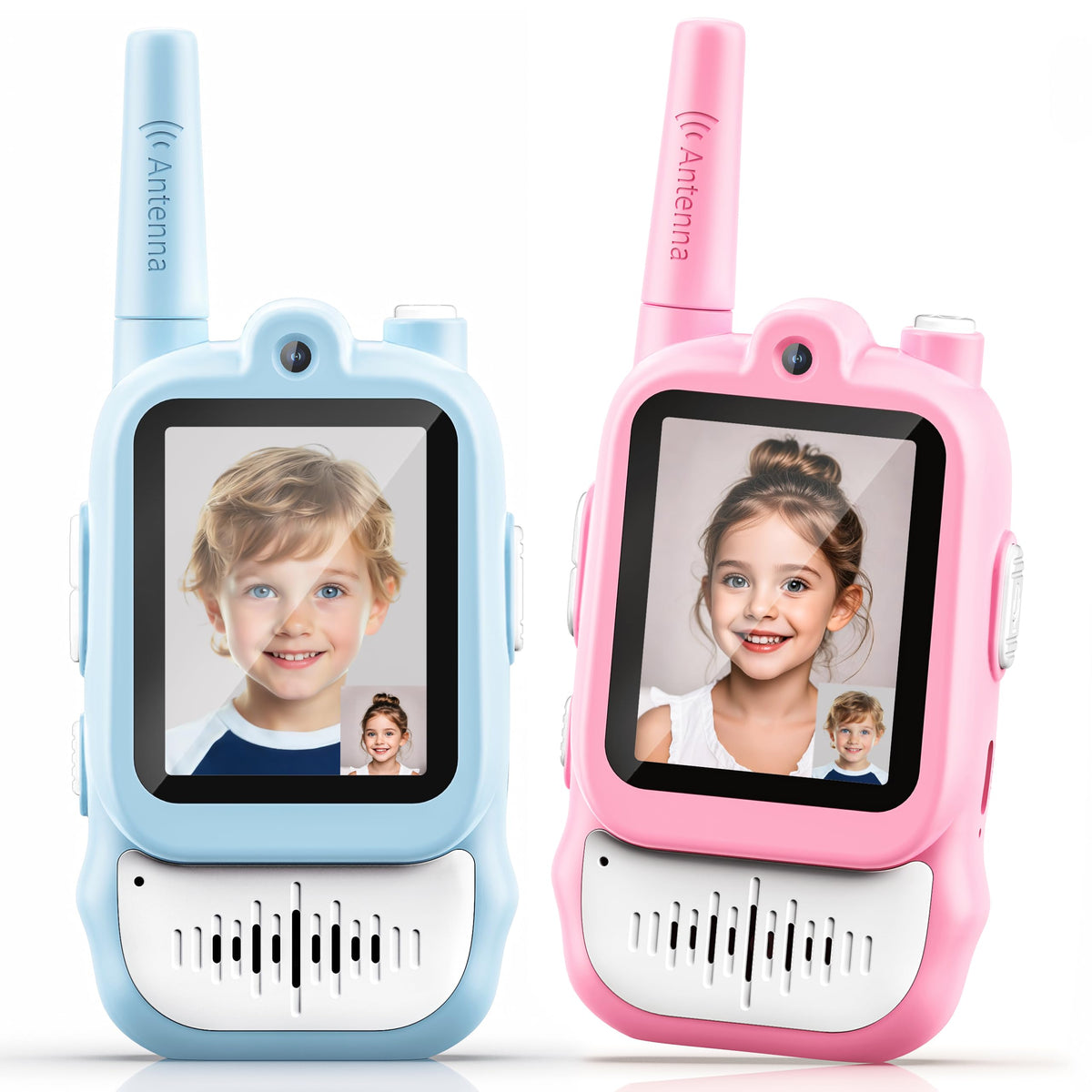 Lapare Kids Video Walkie Talkies screen-chat view for real-time video play and easy peer connection.