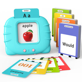 Lapare Talking Flash Cards reader in use, helping toddlers learn words through interactive pronunciation.