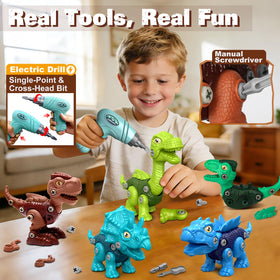 Laradola five-pack dinos with tools great for collaborative or solo building.