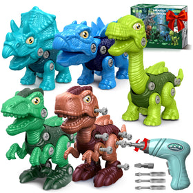 Laradola take-apart dinosaur with wheels promotes hands-on building and problem solving.
