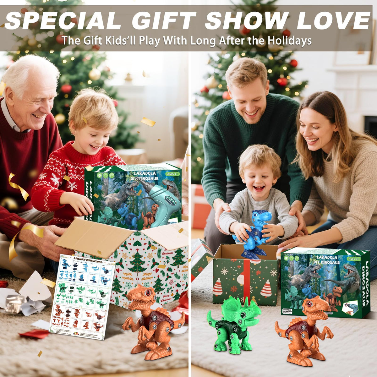 Laradola dinosaur gift-ready packaging makes party, holiday, or classroom rewards appealing.