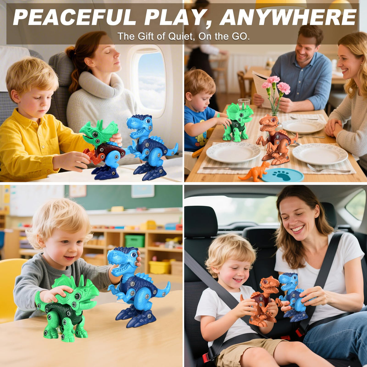 Laradola dinosaur mix-and-match parts enable creative hybrids during playtime.